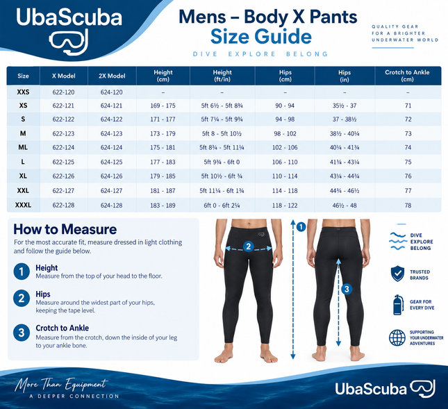 Waterproof BODY 2X Mens Undersuit Trousers | 665g/m² Thermal Drysuit Base Layer