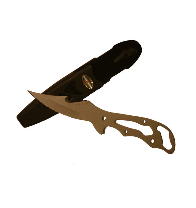 Hydrotech Titanium Dive Knife | One Piece Blade 9cm | Scuba Knife