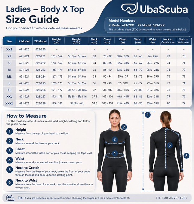 Waterproof BODY 2X Ladies Undersuit Top | 665g/m² Thermal Drysuit Base Layer