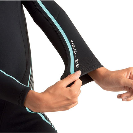 SEAC Feel Ultraflex 3mm Lady Wetsuit Black/Light Blue | Back Zip
