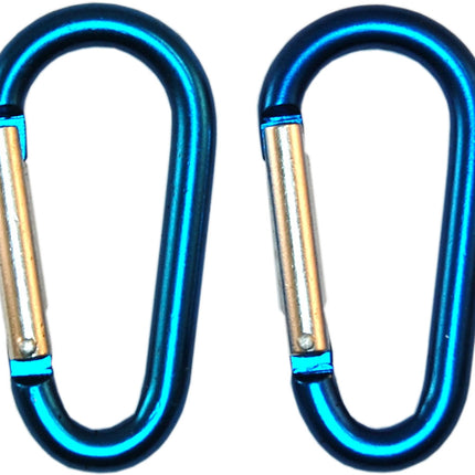 Beaver Blue Round Alloy Carabiners | Pair | Lightweight Blue Clip Fasteners