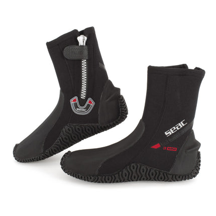 Seac Basic HD Diving Boots 3mm with Zip | High Ankle Anti-Slip Sole