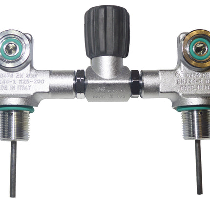 Beaver 232 Bar Twin 5.5" Manifold M25x2 EN-144-1 | Dual Outlet Valve | Nitrox Compatible