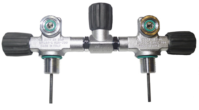 Beaver 232 Bar Twin 5.5" Manifold M25x2 EN-144-1 | Dual Outlet Valve | Nitrox Compatible
