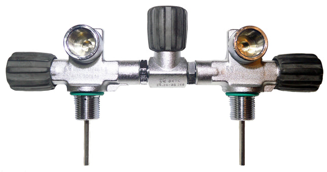 Beaver 300 Bar Twin 5.5" Manifold M26 Thread M25x2 EN-144-1 | Nitrox Valve | Dual Outlet