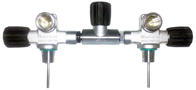 Beaver 300 Bar Twin 7" Manifold M25x2 EN-144-1 | Dual Outlet Valve | Nitrox Compatible