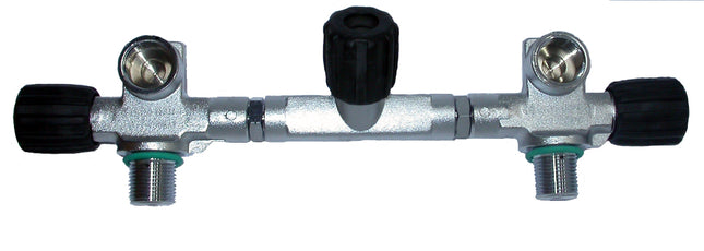 Beaver 232 Bar Twin 8" Manifold M26 Thread M25x2 EN-144-1 | Nitrox Valve | Dual Outlet