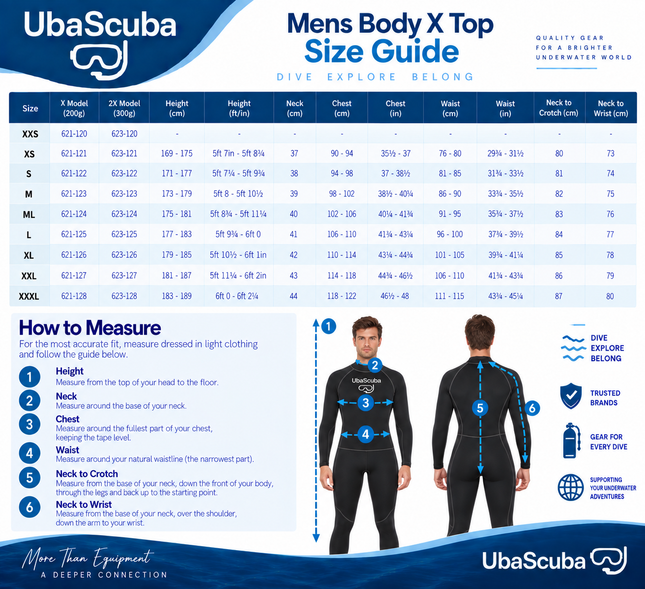 Waterproof BODY 2X Mens Undersuit Top | 665g PowerStretch Drysuit Thermal Base Layer