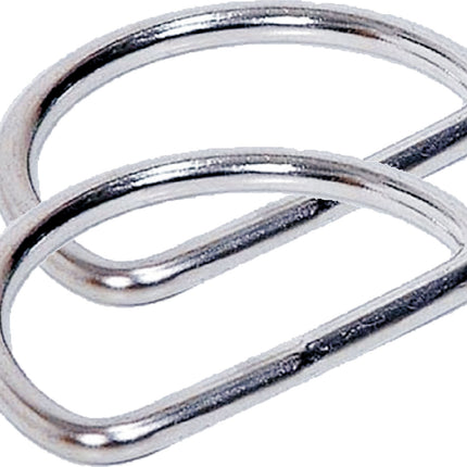Beaver Flat Stainless Steel D-Rings | Pair | 50mm Marine Grade 316