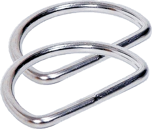 Beaver Flat Stainless Steel D-Rings | Pair | 50mm Marine Grade 316