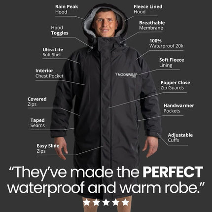 Frostfire Moonwrap Pro Waterproof Changing Robe | Fleece Lined Breathable Outdoor Coat