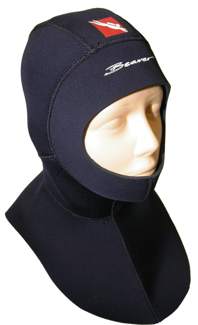 Pirate 3/5mm Semi Dry Long Yoke Hood Small | Superstretch Neoprene Dive Hood