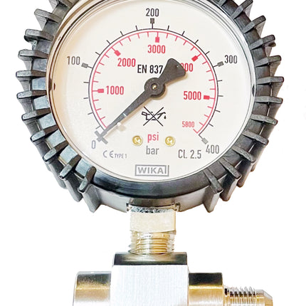 Beaver Inline Optional Pressure Gauge | For 232 & 300 Bar Decanting Hoses | 7/16" UNF Threads