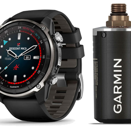 Garmin Descent Mk3i 51mm Silver & Black PVD Titanium & Black/Pebble Grey Silicone Band