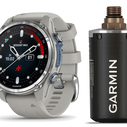 Garmin Descent Mk3 43mm Stainless Steel & Fog Grey Silicone Band