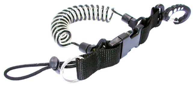 Black Loop Shock Line with Quick Release Buckle & Clip | 75cm Heavy Duty Webbing