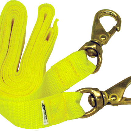 3 Metre Buddy Line with Size 2 Snap Hooks | High Visibility Yellow Webbing