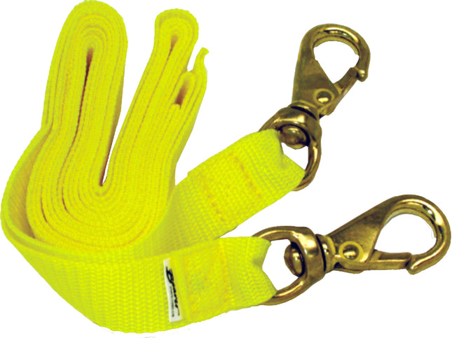 3 Metre Buddy Line with Size 2 Snap Hooks | High Visibility Yellow Webbing