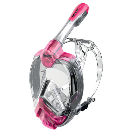 SEAC Libera Pink S/M Full Face Snorkelling Mask | Panoramic Anti-Fog Dry Top Snorkel