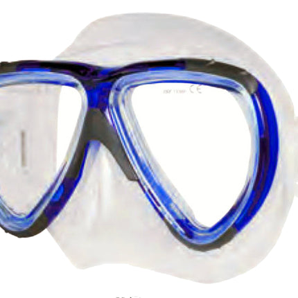 Blue/Clear Challenger Silicone Mask | Twin Lens | Adjustable Dive Mask