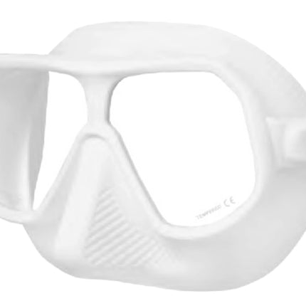White Descent Frameless Silicone Mask | Twin Lens | Low Volume Dive Mask