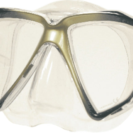 Yellow Focus Silicone Dive Mask | Twin Lens | Clear Skirt & Quick Strap