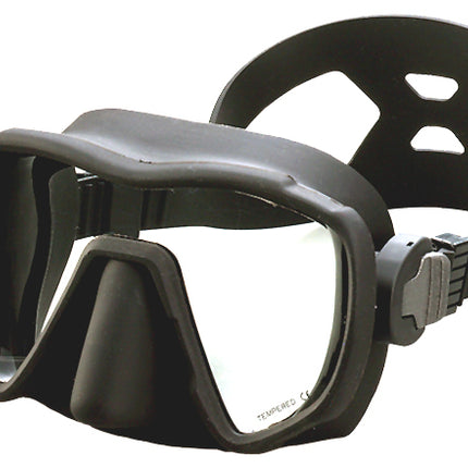 Phaser Frameless Silicone Dive Mask | Low Volume | Wide Vision Black