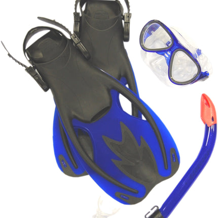Ocean Junior Mask, Fins & Snorkel Set Blue | Kids Diving & Snorkelling Kit