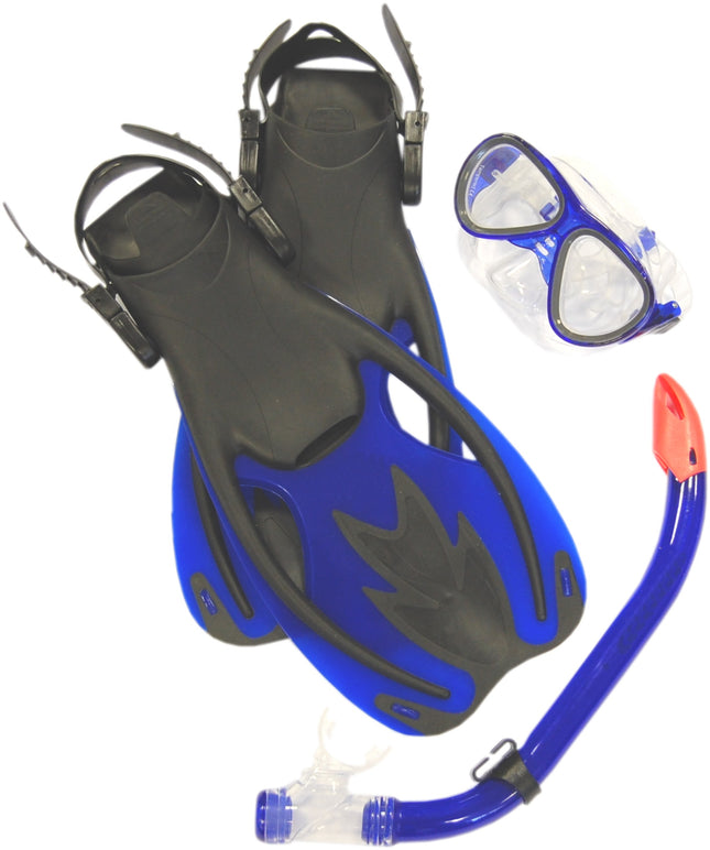 Ocean Junior Mask, Fins & Snorkel Set Blue | Kids Diving & Snorkelling Kit