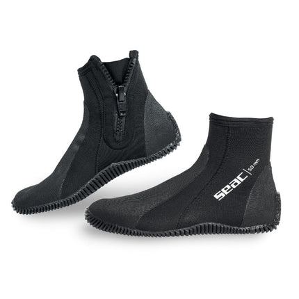 Seac Regular Neoprene Socks 5mm with Zip | Anti-Slip Sole
