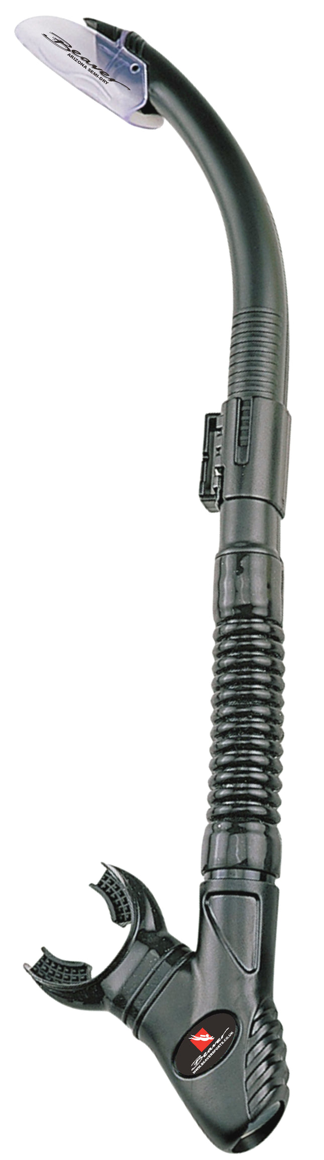 Arizona Semi-Dry Snorkel | Black Silicone Splashguard Snorkel with Drain Valve