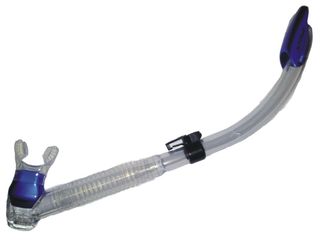 Blue Atlantis Snorkel | Clear Silicone Snorkel with Splashguard & Purge Valve