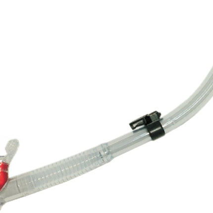 Red Atlantis Snorkel | Clear Silicone Snorkel with Splashguard & Purge Valve