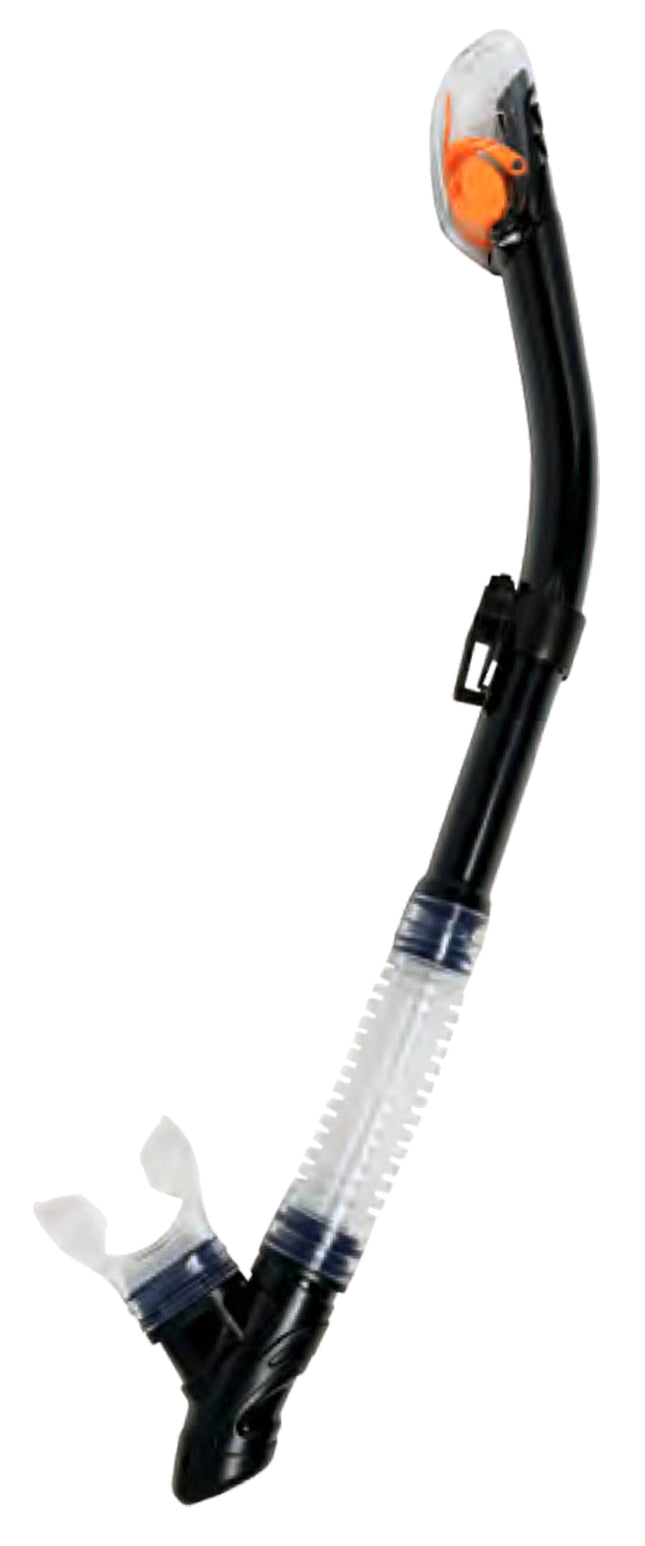Black/Clear Gobi Dry Top Snorkel | Dry-Top Seal, Purge Valve & Silicone Mouthpiece