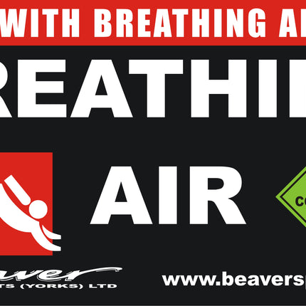 Breathing Air Cylinder ID Sticker | 190 x 99mm | Heavy Duty Vinyl Label