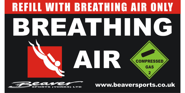 Breathing Air Cylinder ID Sticker | 190 x 99mm | Heavy Duty Vinyl Label