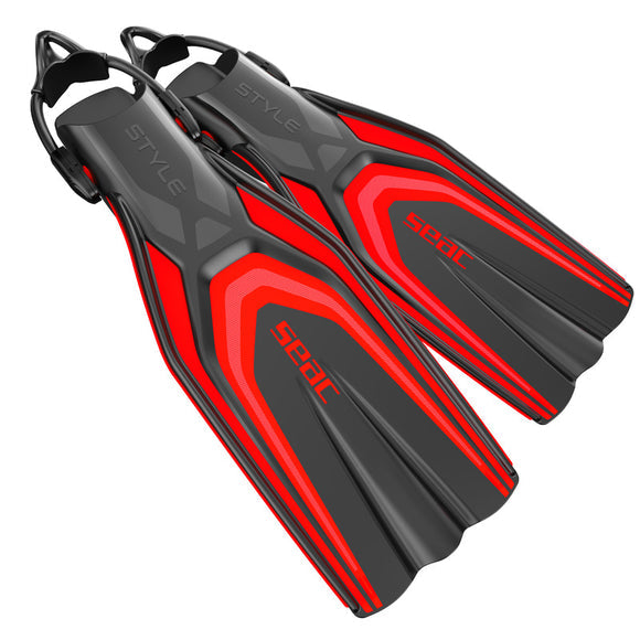 Seac Red Style-S Open Heel Fins | Self-Adjusting Sling Strap