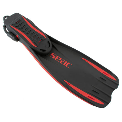 Seac U-1000 Scuba Diving Fins Black Red XL/XXL UK 11.5-13 | Sling Strap