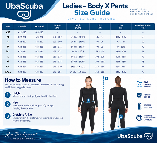 Waterproof BODY 2X Ladies Undersuit Trousers | 665g/m² Thermal Drysuit Base Layer