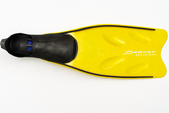 Yellow Ocean-Lite Fins Size 10/11 | Ultra Lightweight Travel Diving & Pool Fins