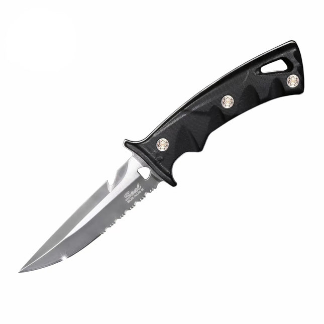 Aquatec KN-240 Nightfall Dive Knife | Full Tang Stainless Steel Scuba Diving Knife