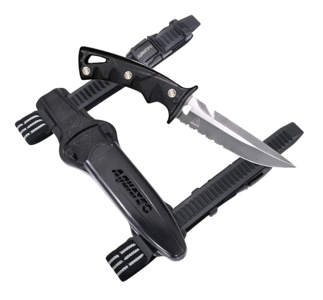 Aquatec KN-240 Nightfall Dive Knife | Full Tang Stainless Steel Scuba Diving Knife