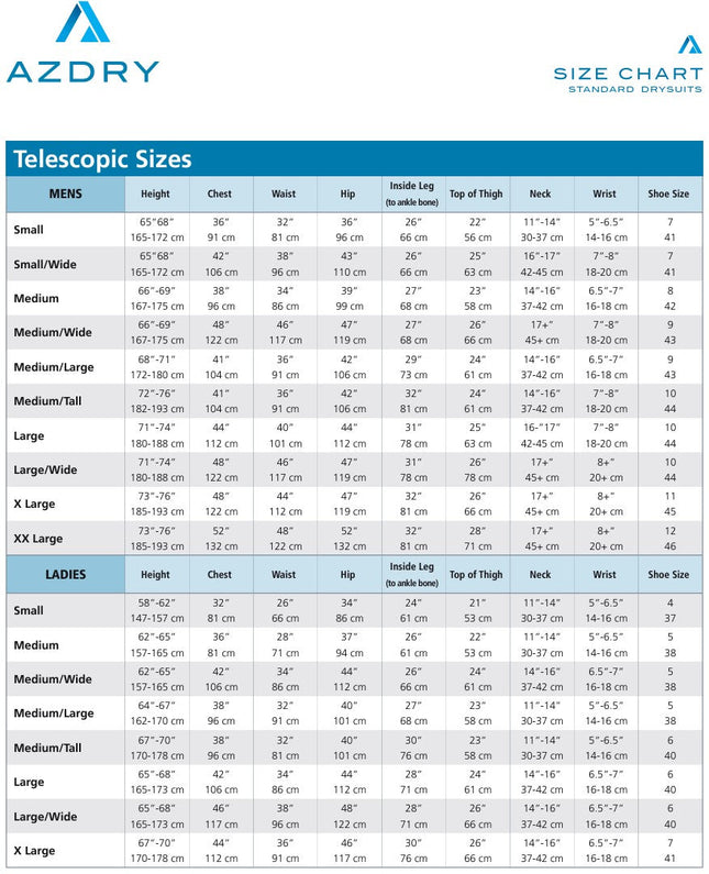 Azdry CP1 SPORT Rear Entry Dry Suit