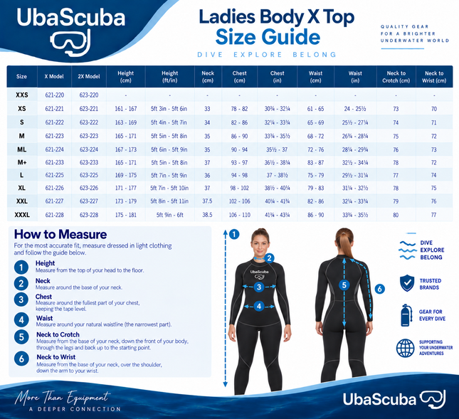 Waterproof BODY X Ladies Undersuit Top | 285g PowerStretch Drysuit Thermal Base Layer