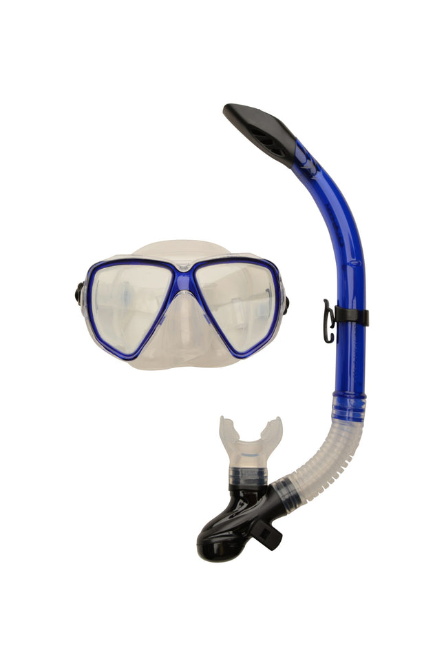 Typhoon Combo Set | Adult Snorkelling Mask & Semi-Dry Snorkel | Blue