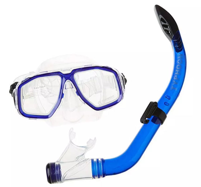 Typhoon Blue Junior/Ladies Silicone Mask & Snorkel Set | Soft Fit & Easy Adjust