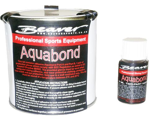 Aquabond 2 Part Adhesive Kit 250ml | Wetsuit & Hypalon Repair Glue + Accelerator