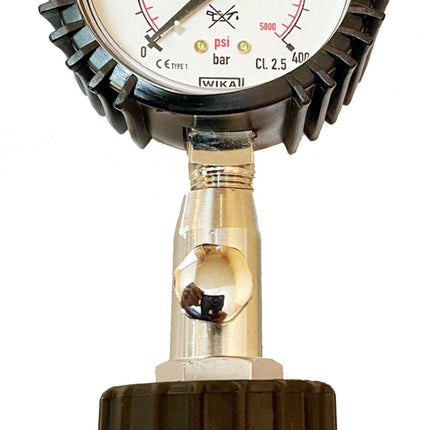 300 Bar DIN Check Gauge | Cylinder Pressure Tester | 60mm Face with Relief Valve