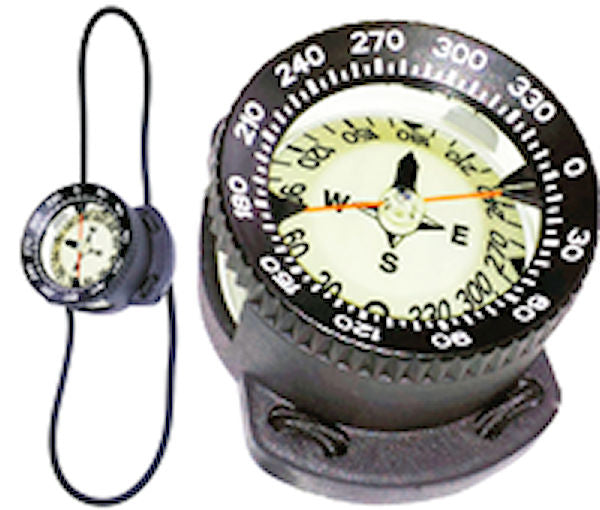 Pilot Wrist Compass with Bungee | Scuba Diving Compass | High Tilt Navigation