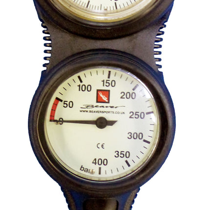 Sentinel Twin Console | SPG & Depth Gauge | Scuba 2 Gauge Console with Hose